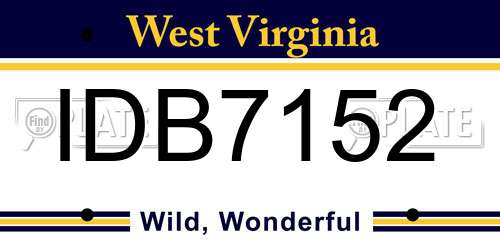 IDB7152 West Virginia License Plate