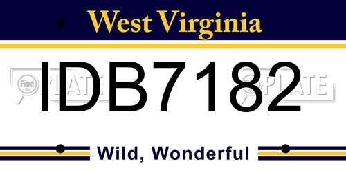 IDB7182 West Virginia License Plate