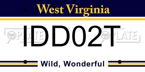 IDD02T West Virginia License Plate