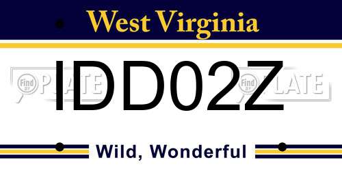 IDD02Z West Virginia License Plate