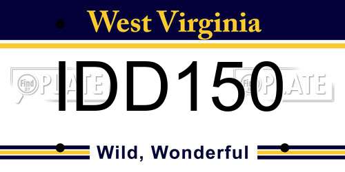 IDD150 West Virginia License Plate