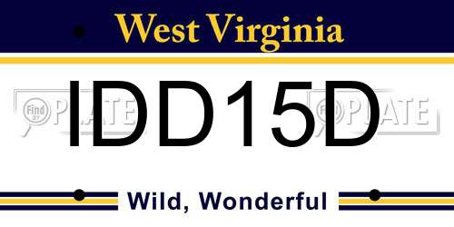 IDD15D West Virginia License Plate