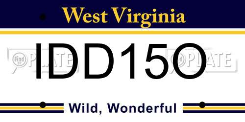 IDD15O West Virginia License Plate