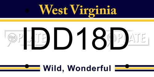 IDD18D West Virginia License Plate