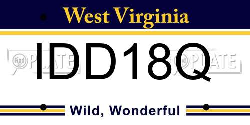 IDD18Q West Virginia License Plate