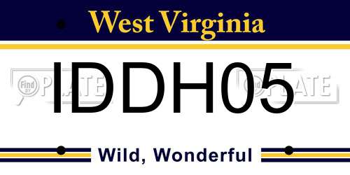 IDDH05 West Virginia License Plate