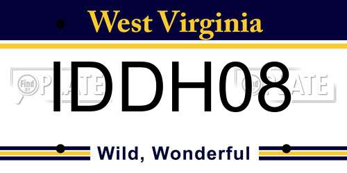 IDDH08 West Virginia License Plate