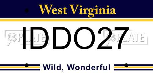 IDDO27 West Virginia License Plate