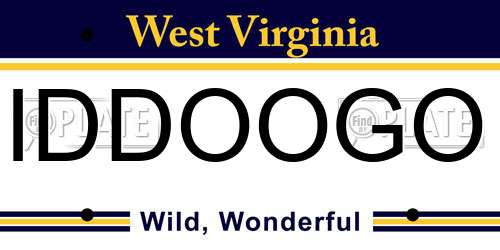 IDDOOGO West Virginia License Plate