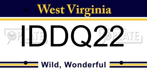 IDDQ22 West Virginia License Plate