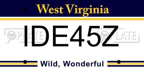 IDE45Z West Virginia License Plate