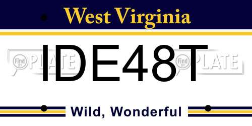 IDE48T West Virginia License Plate
