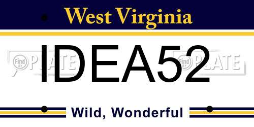 IDEA52 West Virginia License Plate