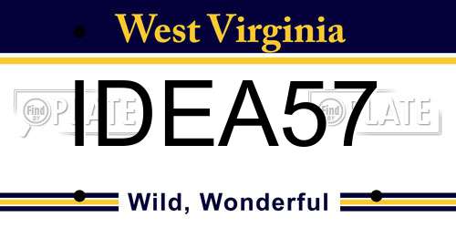 IDEA57 West Virginia License Plate