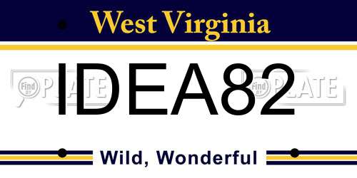 IDEA82 West Virginia License Plate