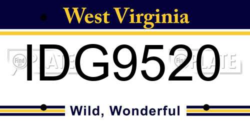 IDG9520 West Virginia License Plate