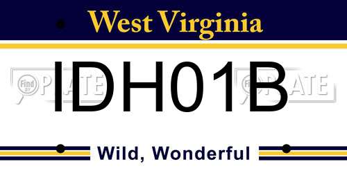 IDH01B West Virginia License Plate