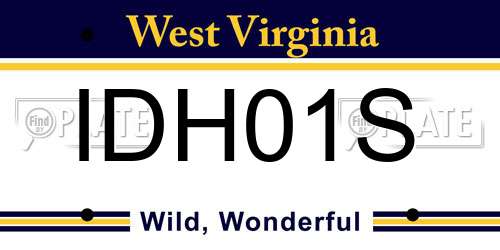IDH01S West Virginia License Plate