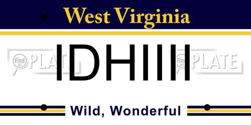 IDHIIII West Virginia License Plate