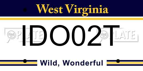 IDO02T West Virginia License Plate