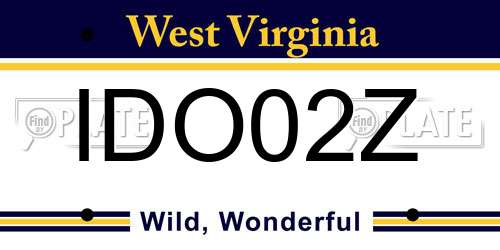 IDO02Z West Virginia License Plate