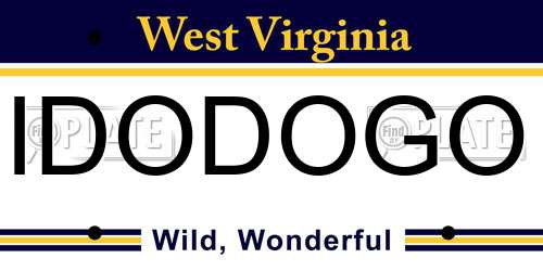 IDODOGO West Virginia License Plate
