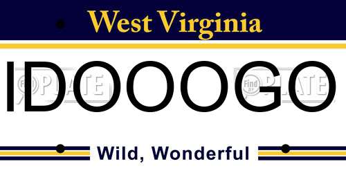 IDOOOGO West Virginia License Plate