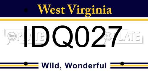 IDQ027 West Virginia License Plate