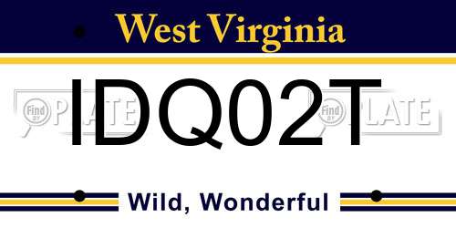 IDQ02T West Virginia License Plate