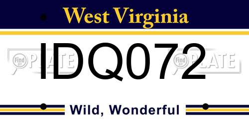 IDQ072 West Virginia License Plate