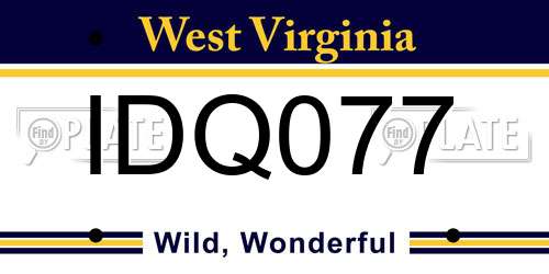 IDQ077 West Virginia License Plate