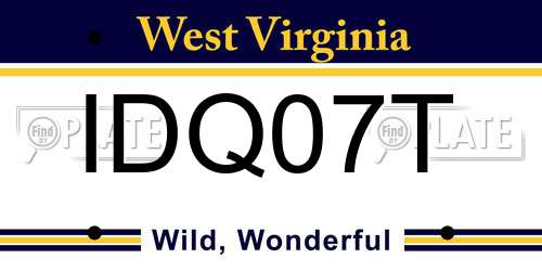 IDQ07T West Virginia License Plate