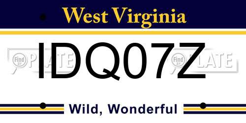 IDQ07Z West Virginia License Plate