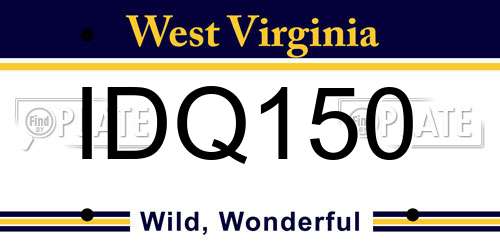 IDQ150 West Virginia License Plate