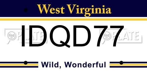 IDQD77 West Virginia License Plate