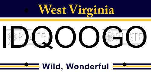 IDQOOGO West Virginia License Plate