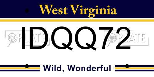 IDQQ72 West Virginia License Plate