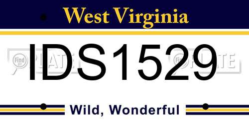 IDS1529 West Virginia License Plate