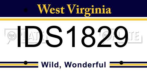 IDS1829 West Virginia License Plate