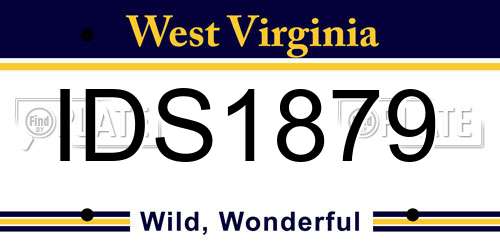 IDS1879 West Virginia License Plate