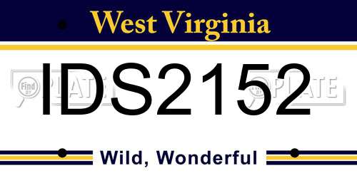 IDS2152 West Virginia License Plate