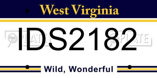 IDS2182 West Virginia License Plate