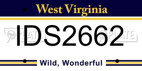 IDS2662 West Virginia License Plate