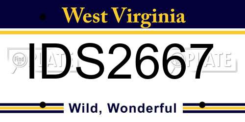 IDS2667 West Virginia License Plate