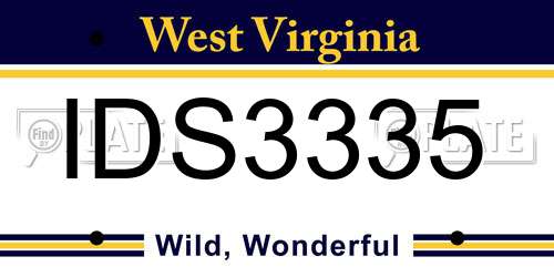 IDS3335 West Virginia License Plate