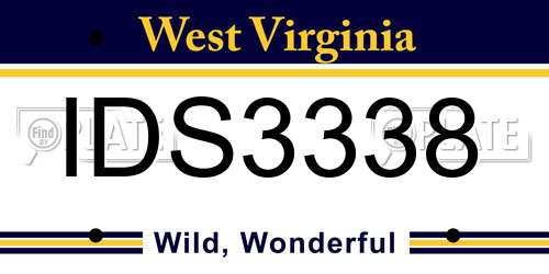IDS3338 West Virginia License Plate