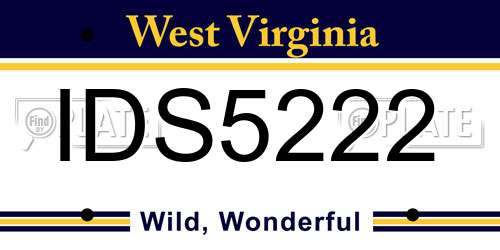 IDS5222 West Virginia License Plate