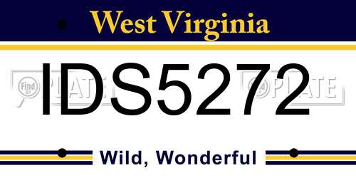 IDS5272 West Virginia License Plate