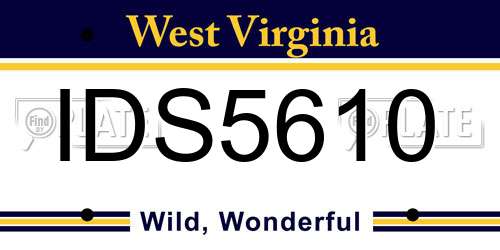 IDS5610 West Virginia License Plate