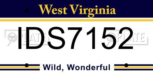 IDS7152 West Virginia License Plate
